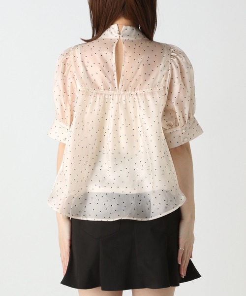 ブラウス シャツ Rosanna Blouse ボータイプリーツヨークブラウス レディース Rosanna Blouse -BLK.dot- – Estella.K