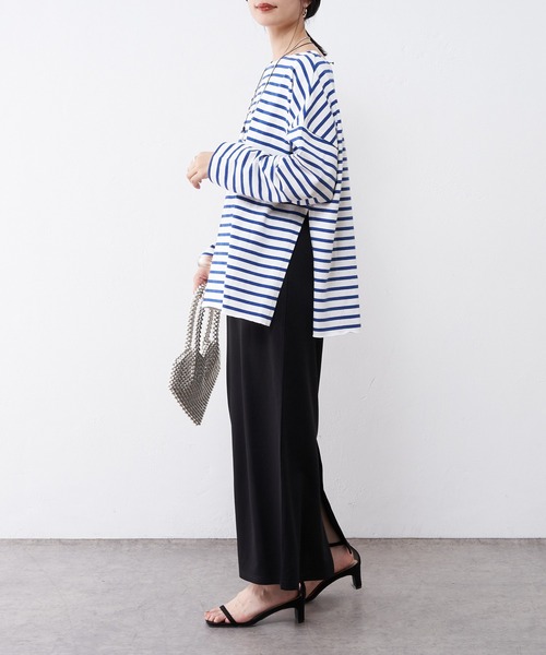 SHENERY（シーナリー）の「【WEB限定】サイドスリットボーダーカットソー（Tシャツ/カットソー・レディース・ブルー/ブラック/ピンク・FREE）」の17枚目の写真