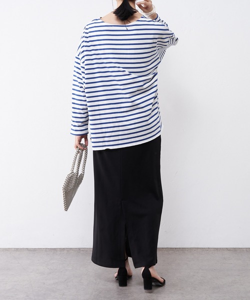 SHENERY（シーナリー）の「【WEB限定】サイドスリットボーダーカットソー（Tシャツ/カットソー・レディース・ブルー/ブラック/ピンク・FREE）」の19枚目の写真