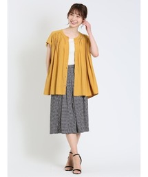 m.f.editorial | エムエフエディトリアルレディース/m.f.editorial:Women アイスグログラン バンドカラー半袖ブラウス(シャツ/ブラウス)