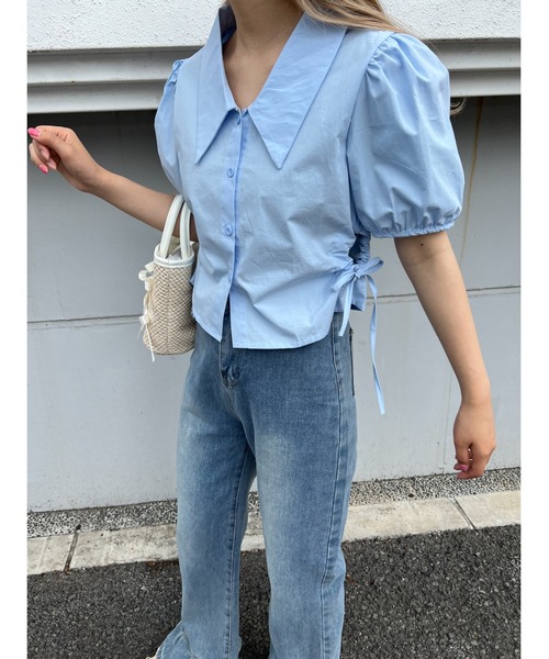 PHILLY(フィリー)の「サイドドロストブラウス(シャツ/ブラウス・レディース・ブルー/ホワイト・FREE)」の11枚目の写真