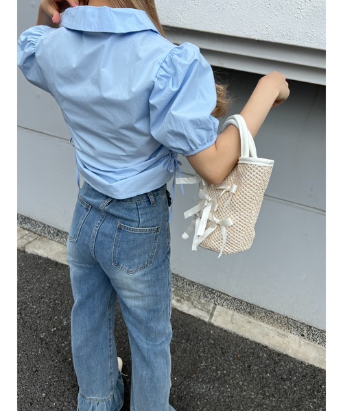 PHILLY(フィリー)の「サイドドロストブラウス(シャツ/ブラウス・レディース・ブルー/ホワイト・FREE)」の15枚目の写真