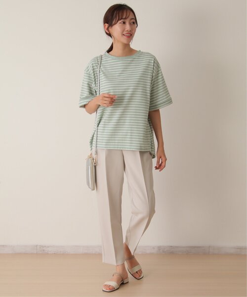 ikka(イッカ)の「コットンUSAバックシャンプルオーバー(Tシャツ/カットソー・レディース・グリーン/グレー/ネイビー/オフホワイト・M/L/S)」の18枚目の写真