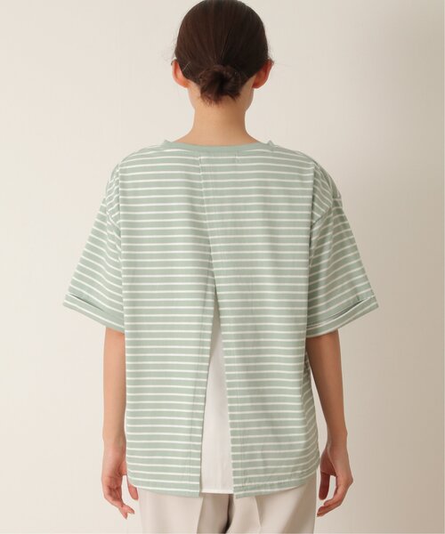 ikka(イッカ)の「コットンUSAバックシャンプルオーバー(Tシャツ/カットソー・レディース・グリーン/グレー/ネイビー/オフホワイト・M/L/S)」の13枚目の写真