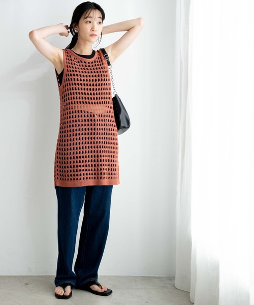 WEGO（ウィゴー）の「WEGO/メッシュニットOP（ワンピース・レディース・ブラック/ブラウン・FREE）」の15枚目の写真