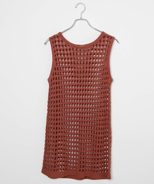 WEGO（ウィゴー）の「WEGO/メッシュニットOP（ワンピース・レディース・ブラック/ブラウン・FREE）」の16枚目の写真