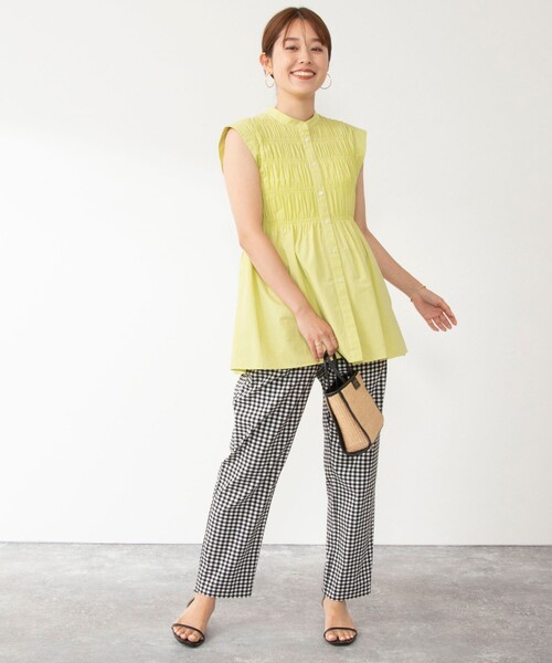 NOLLEY’S（ノーリーズ）の「シャーリングブラウス（シャツ/ブラウス・レディース・ブラック/ホワイト/ブルー系その他3/ライトグリーン・38）」の5枚目の写真