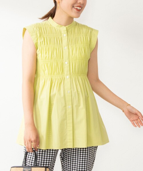 NOLLEY’S（ノーリーズ）の「シャーリングブラウス（シャツ/ブラウス・レディース・ブラック/ホワイト/ブルー系その他3/ライトグリーン・38）」の10枚目の写真