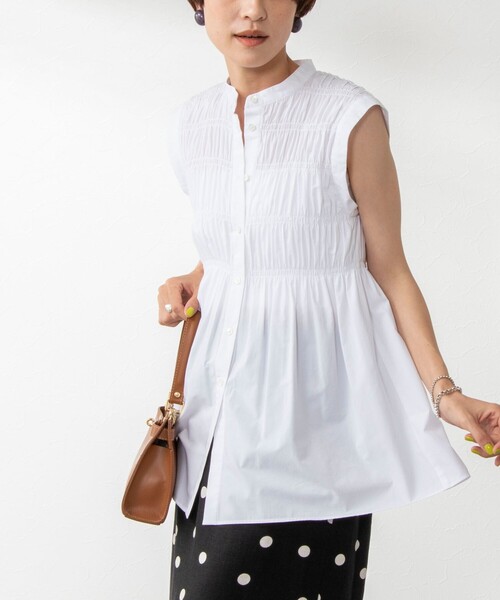 NOLLEY’S（ノーリーズ）の「シャーリングブラウス（シャツ/ブラウス・レディース・ブラック/ホワイト/ブルー系その他3/ライトグリーン・38）」の7枚目の写真