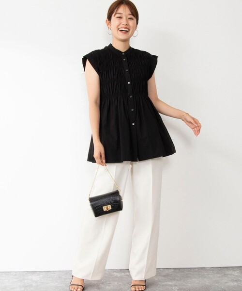 NOLLEY&#39;S - 美品NOLLEY&#39;Sノーリーズ23SSきれい色大人可愛いシャーリングブラウス NOLLEY'S（ノーリーズ）の「シャーリングブラウス（シャツ