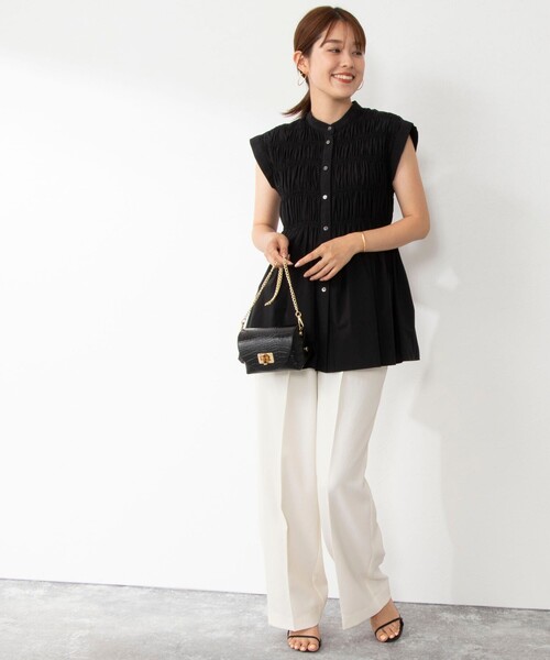 NOLLEY’S（ノーリーズ）の「シャーリングブラウス（シャツ/ブラウス・レディース・ブラック/ホワイト/ブルー系その他3/ライトグリーン・38）」の11枚目の写真