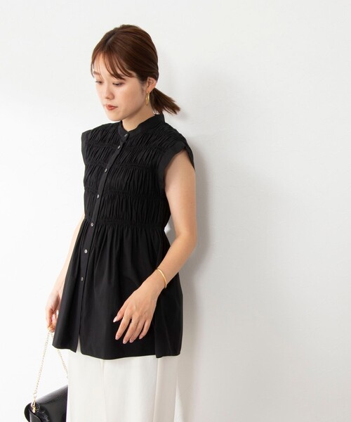 NOLLEY’S（ノーリーズ）の「シャーリングブラウス（シャツ/ブラウス・レディース・ブラック/ホワイト/ブルー系その他3/ライトグリーン・38）」の8枚目の写真