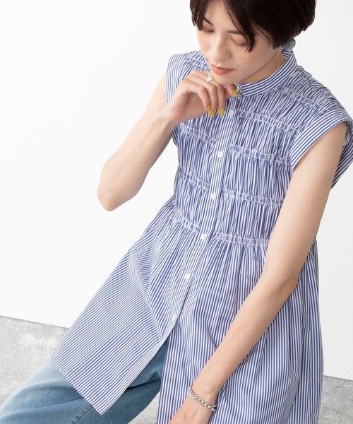 NOLLEY’S（ノーリーズ）の「シャーリングブラウス（シャツ/ブラウス・レディース・ブラック/ホワイト/ブルー系その他3/ライトグリーン・38）」の13枚目の写真