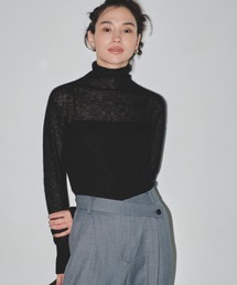 シアーモヘアタートルニット
