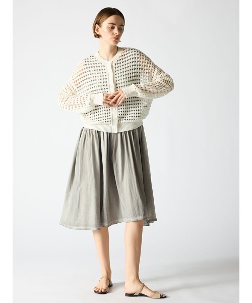 ミズイロインド　新品　ブルー　濃厚　ワンピース　大人　女性　シンプル mizuiroind（ミズイロインド）の「mizuiro ind ダブルヘムフレア