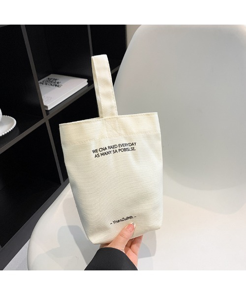 Chick（チック）の「ワンハンドル キャンバスバッグ（トートバッグ・レディース・アイボリー/ブラック/グリーン・FREE）」の2枚目の写真