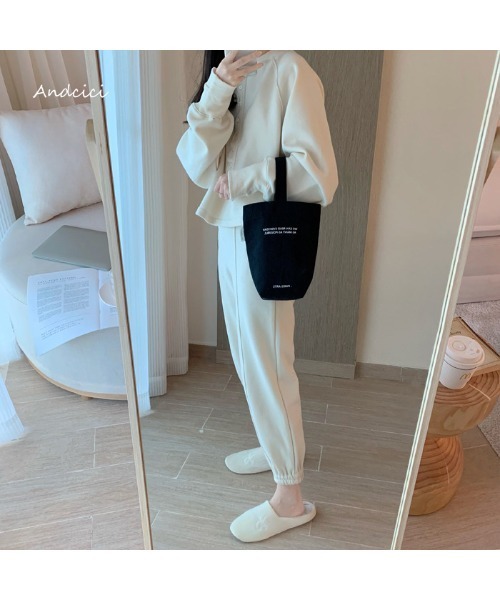 Chick（チック）の「ワンハンドル キャンバスバッグ（トートバッグ・レディース・アイボリー/ブラック/グリーン・FREE）」の12枚目の写真