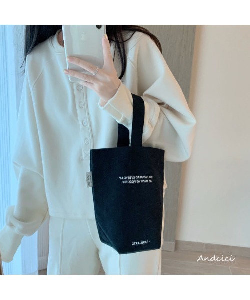 Chick（チック）の「ワンハンドル キャンバスバッグ（トートバッグ・レディース・アイボリー/ブラック/グリーン・FREE）」の13枚目の写真