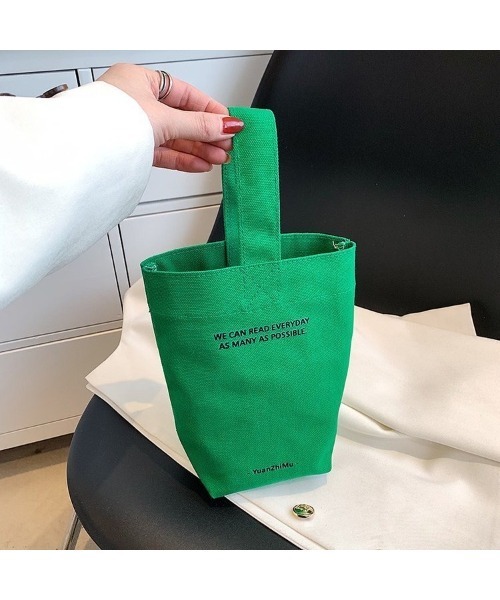 Chick（チック）の「ワンハンドル キャンバスバッグ（トートバッグ・レディース・アイボリー/ブラック/グリーン・FREE）」の19枚目の写真