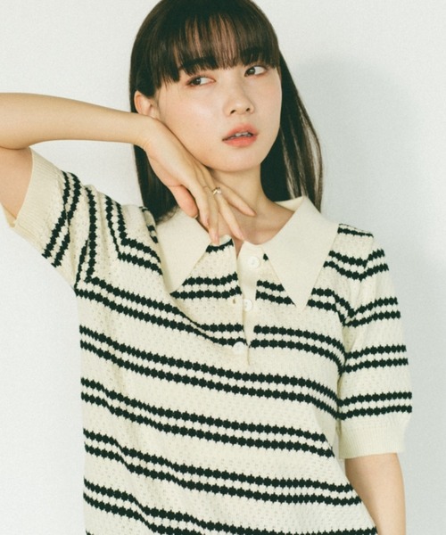 ◆送料・関税無料◆BY PARRA ボーダー柄ウールポロニット ミックスボーダーポロニット | N. Natural Beauty Basic*（エヌ