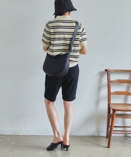 VANNIE U（ヴァニーユー）の「ボーダーポロニット（ニット/セーター・レディース・アイボリー/ブラック/グリーン・FREE）」の7枚目の写真