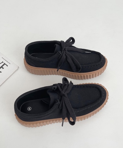 セール】超軽量厚底 リブソール やわらか スニーカーライク モカシン