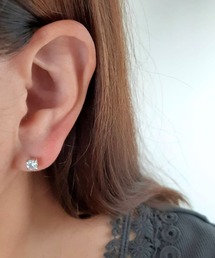 SARINOHANA/silver925シンプル一粒天然石ピアス/GOLD&SILVER