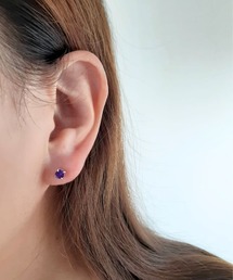 SARINOHANA/silver925シンプル一粒天然石ピアス/GOLD&SILVER