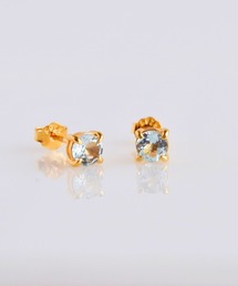 SARINOHANA/silver925シンプル一粒天然石ピアス/GOLD&SILVER