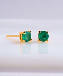 SARINOHANA/silver925シンプル一粒天然石ピアス/GOLD&SILVER