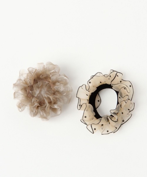 GLOBAL WORK（グローバルワーク）の「2本シュシュゴム/965897（シュシュ・レディース・ブラック/アイボリー/ベージュ・FREE）」の3枚目の写真