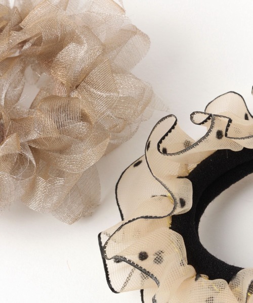 GLOBAL WORK（グローバルワーク）の「2本シュシュゴム/965897（シュシュ・レディース・ブラック/アイボリー/ベージュ・FREE）」の6枚目の写真