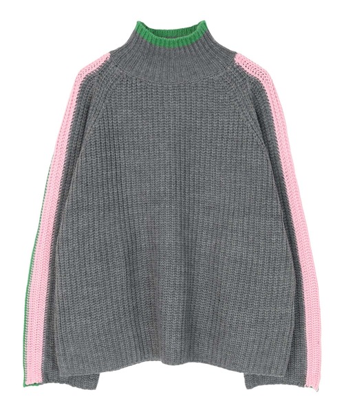 miette（ミエット）の「配色ラインハイネックニット（ニット/セーター・レディース・ライトベージュ/グレー/ネイビー/ブラック/カーキ・FREE）」の11枚目の写真