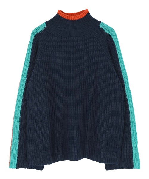 miette（ミエット）の「配色ラインハイネックニット（ニット/セーター・レディース・ライトベージュ/グレー/ネイビー/ブラック/カーキ・FREE）」の13枚目の写真