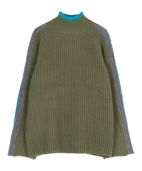 miette（ミエット）の「配色ラインハイネックニット（ニット/セーター・レディース・ライトベージュ/グレー/ネイビー/ブラック/カーキ・FREE）」の22枚目の写真