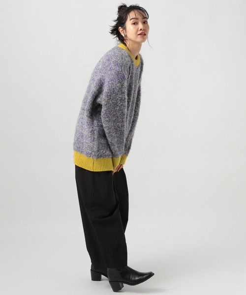 BAYFLOW（ベイフロー）の「バイカラーニットプルオーバー（ニット/セーター・レディース・ブラック/ブルー/グレー・FREE）」の7枚目の写真