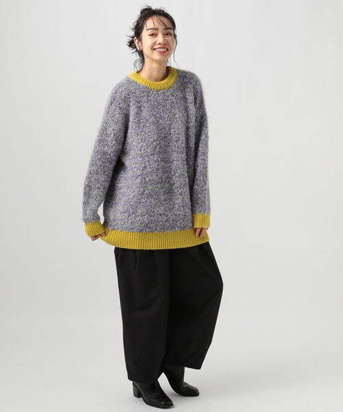 BAYFLOW（ベイフロー）の「バイカラーニットプルオーバー（ニット/セーター・レディース・ブラック/ブルー/グレー・FREE）」の8枚目の写真