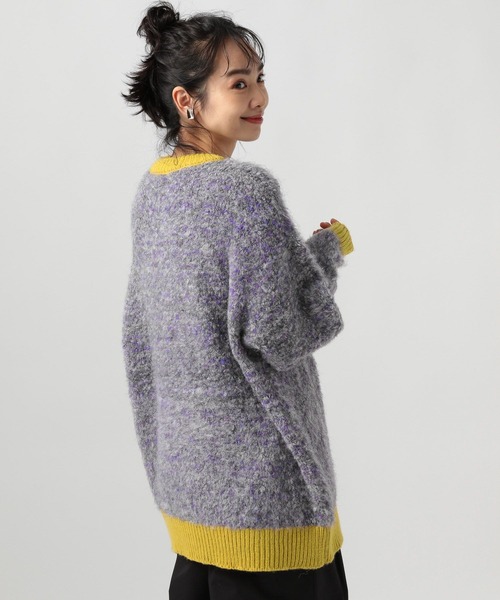 BAYFLOW（ベイフロー）の「バイカラーニットプルオーバー（ニット/セーター・レディース・ブラック/ブルー/グレー・FREE）」の12枚目の写真
