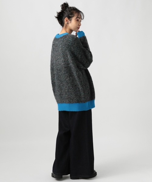 BAYFLOW（ベイフロー）の「バイカラーニットプルオーバー（ニット/セーター・レディース・ブラック/ブルー/グレー・FREE）」の13枚目の写真