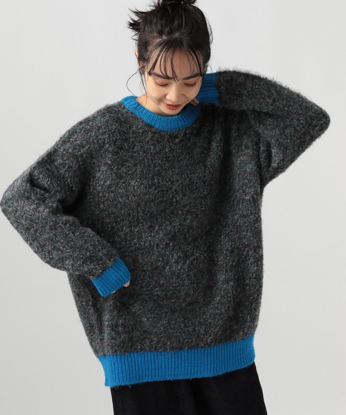 BAYFLOW（ベイフロー）の「バイカラーニットプルオーバー（ニット/セーター・レディース・ブラック/ブルー/グレー・FREE）」の16枚目の写真