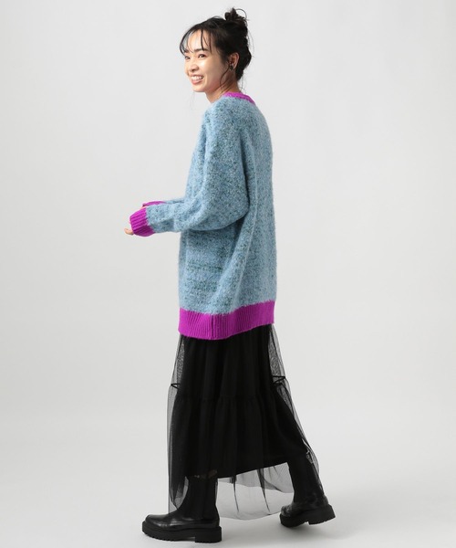 BAYFLOW（ベイフロー）の「バイカラーニットプルオーバー（ニット/セーター・レディース・ブラック/ブルー/グレー・FREE）」の19枚目の写真