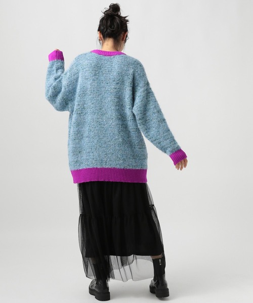 BAYFLOW（ベイフロー）の「バイカラーニットプルオーバー（ニット/セーター・レディース・ブラック/ブルー/グレー・FREE）」の20枚目の写真