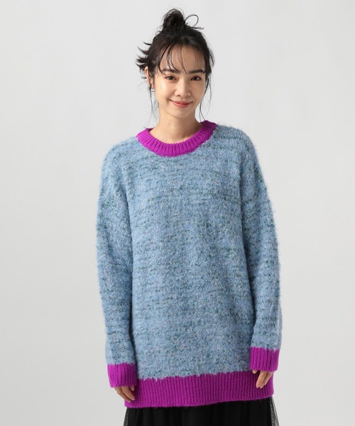 BAYFLOW（ベイフロー）の「バイカラーニットプルオーバー（ニット/セーター・レディース・ブラック/ブルー/グレー・FREE）」の21枚目の写真