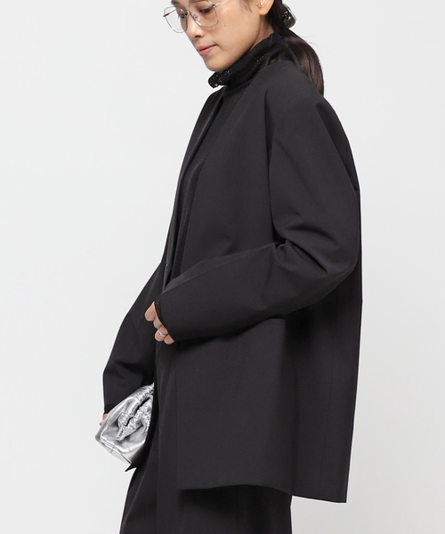 AP STUDIO(エーピーストゥディオ)の「TYPEWRITER NOCOLOR JACKET(ノーカラージャケット・レディース・ブラック・36/38)」の2枚目の写真