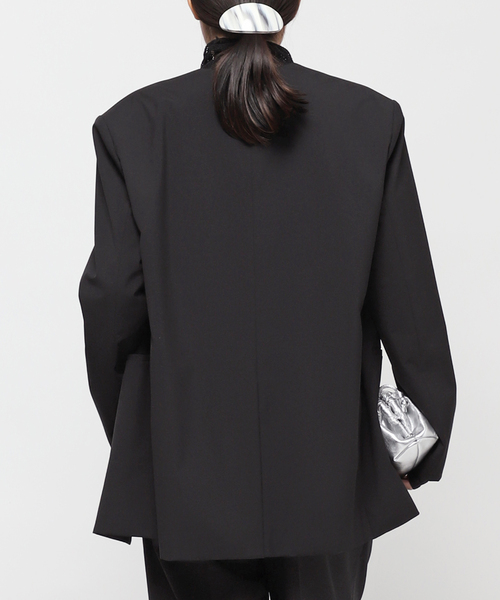 AP STUDIO(エーピーストゥディオ)の「TYPEWRITER NOCOLOR JACKET(ノーカラージャケット・レディース・ブラック・36/38)」の3枚目の写真