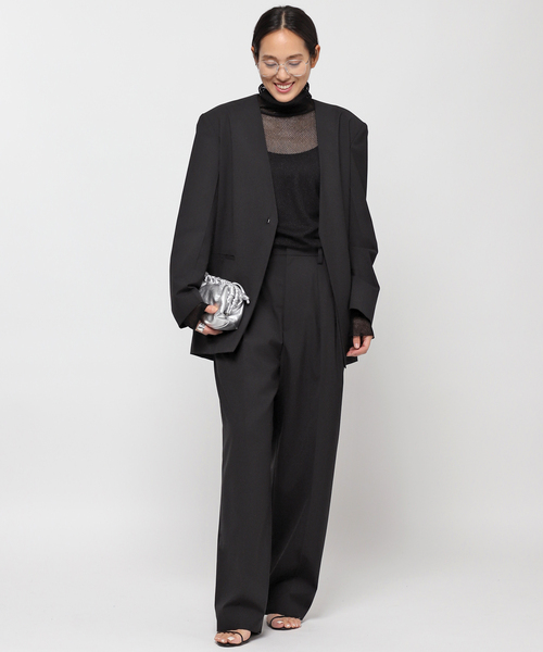 AP STUDIO(エーピーストゥディオ)の「TYPEWRITER NOCOLOR JACKET(ノーカラージャケット・レディース・ブラック・36/38)」の4枚目の写真