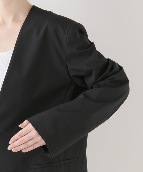 AP STUDIO(エーピーストゥディオ)の「TYPEWRITER NOCOLOR JACKET(ノーカラージャケット・レディース・ブラック・36/38)」の13枚目の写真