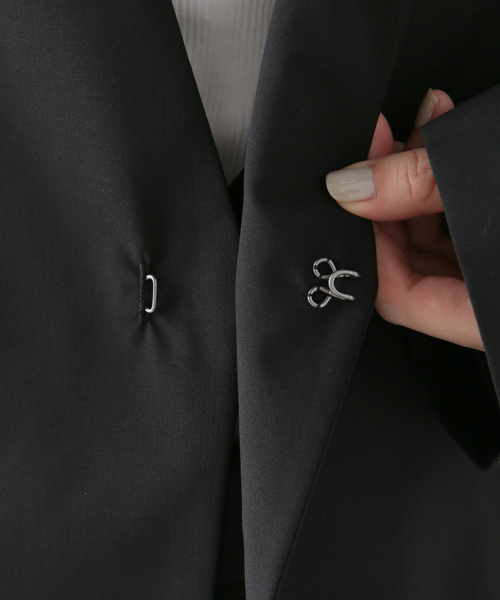 AP STUDIO(エーピーストゥディオ)の「TYPEWRITER NOCOLOR JACKET(ノーカラージャケット・レディース・ブラック・36/38)」の15枚目の写真