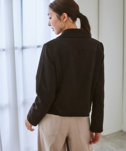 nissen（ニッセン）の「フェイクスエードライダースジャケット（ライダースジャケット・レディース・モカ/ブラック・L/LL/M/S）」の10枚目の写真