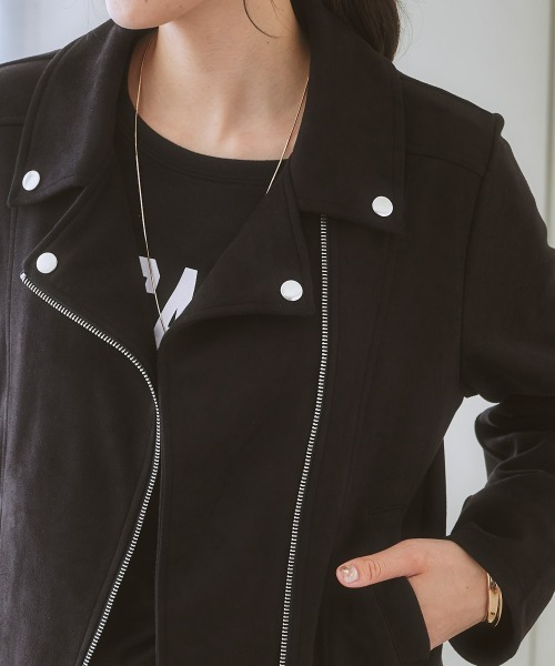 nissen（ニッセン）の「フェイクスエードライダースジャケット（ライダースジャケット・レディース・モカ/ブラック・L/LL/M/S）」の11枚目の写真